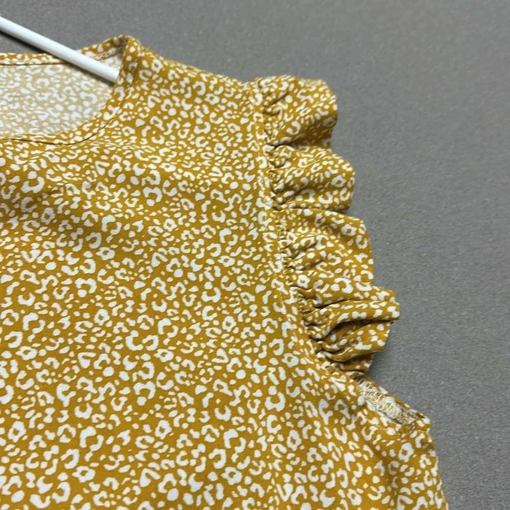 Lovely Melody leopard print cap sleeve blouse 100% rayon size Large - Picture 5 of 6